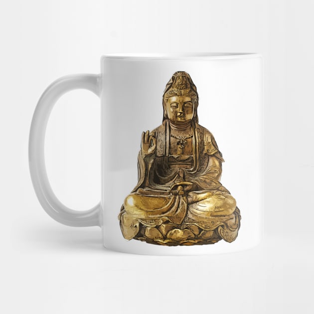 Golden Chinese Guanyin Buddha by zap